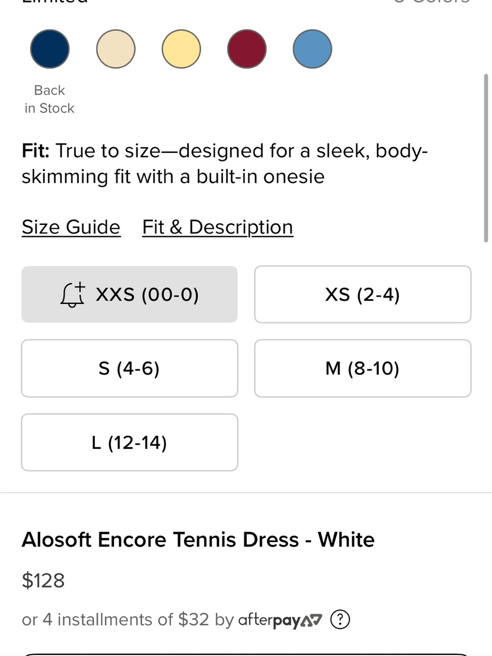 ALO Yoga Alosoft Encore Tennis Dress — White